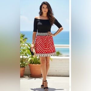 Anthropologie We Love Vera Stars, Stripes, and Tassels Skirt - Size 10